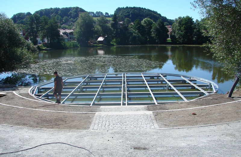 Stahlkonstruktion für Seebühne Wiesenfelden